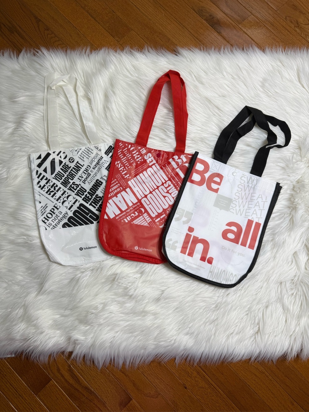 Set of 3 Lululemon Small Reusable Tote Bag Trio